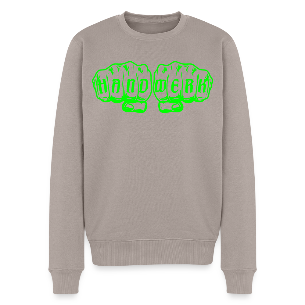 Unisex Premium Pullover "Stuckateur" neongrün Taupe Männer Premium Pullover