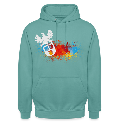 Unisex Hoodie "Maler-Splash" Pastelltürkis Unisex Hoodie
