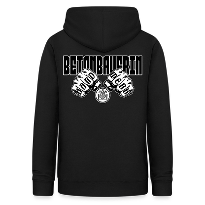 Frauen Hoodie "Betonbauerin" (beidseitig beruckt) - Schwarz
