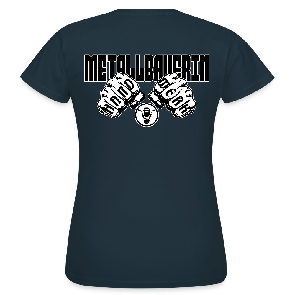 Frauen T-Shirt "Metallbauerin" (beidseitig bedruckt) - Navy