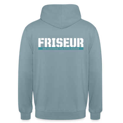 Unisex Hoodie HW-300 | MACHER "Friseur" Nebelblau Unisex Hoodie {{ color }}