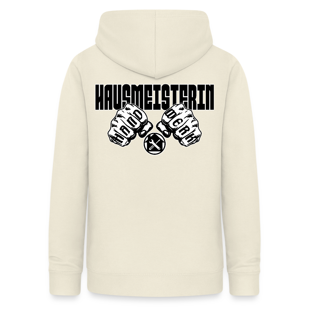 Frauen Hoodie "Hausmeisterin" (beidseitig beruckt) Vanille-Milchshake Frauen Hoodie