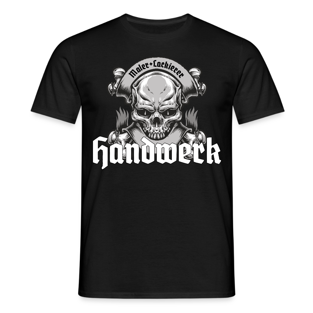 Unisex T-Shirt "Skull-Maler/Lackierer" Schwarz Männer T-Shirt