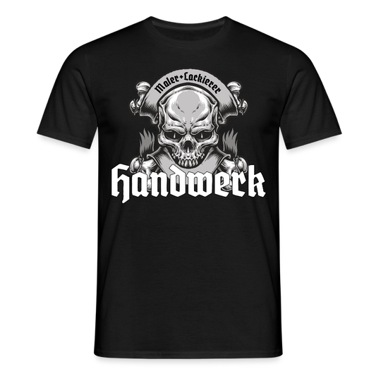 Unisex T-Shirt "Skull-Maler/Lackierer" Schwarz Männer T-Shirt
