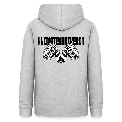 Frauen Hoodie "Klimatechnikerin" (beidseitig beruckt) Hellgrau meliert Frauen Hoodie
