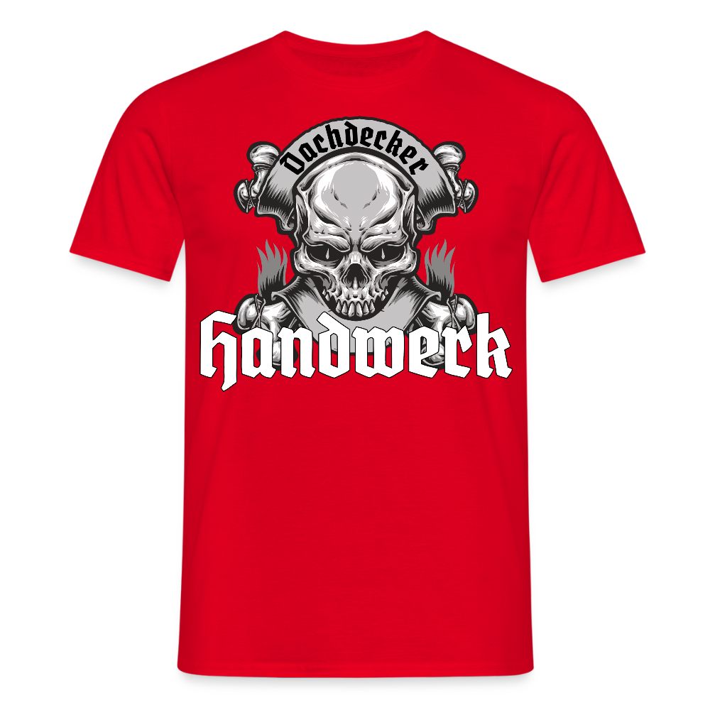 Unisex T-Shirt "Skull-Dachdecker" Rot Männer T-Shirt