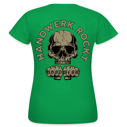 Frauen T-Shirt "Handwerk-Rockt" (beidseitig bedruckt) - Kelly Green