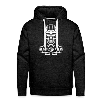Männer Premium Hoodie "Skull-Helm-Handwerk" Anthrazit Männer Premium Hoodie