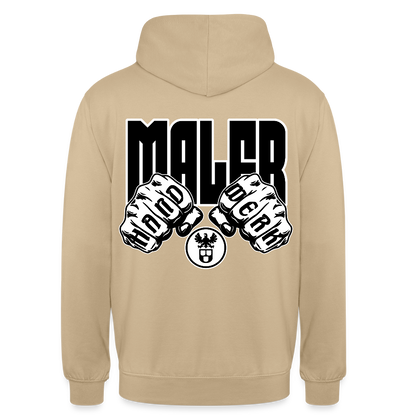 Unisex Hoodie "Maler" (beidseitig bedruckt) Beige Unisex Hoodie