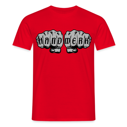 Unisex T-Shirt "Power-Handwerk" Rot Männer T-Shirt