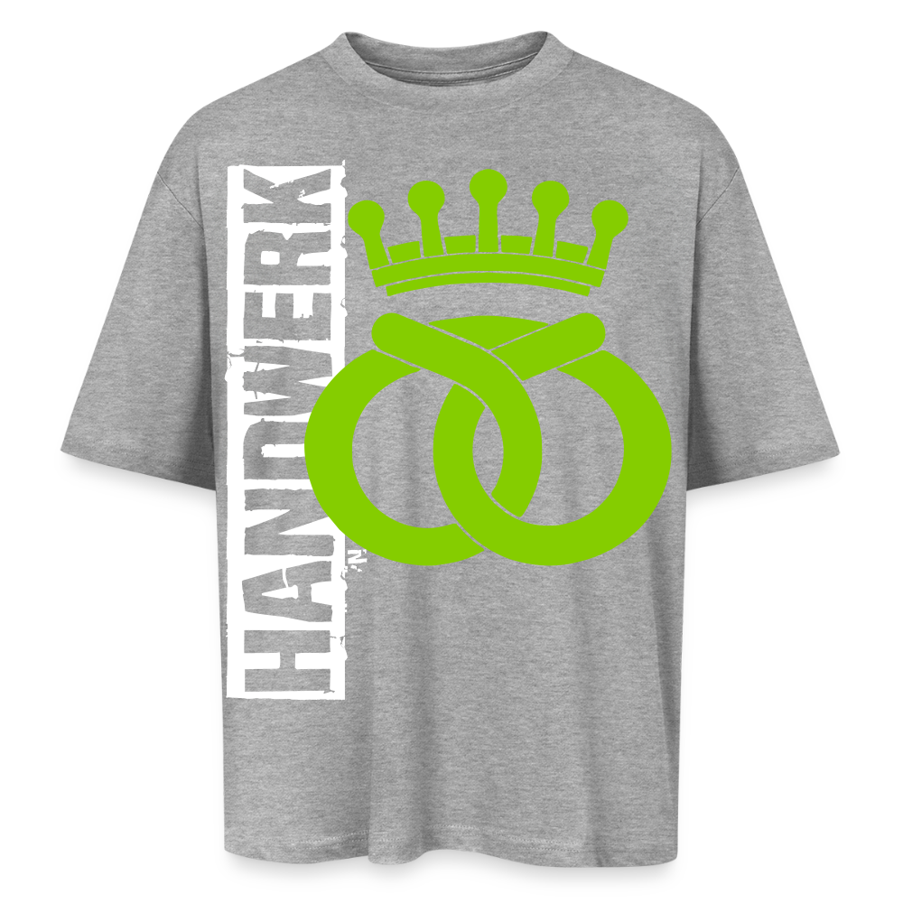 Oversized Unisex T-Shirt "Bäcker" Grau meliert Oversized Unisex T-Shirt