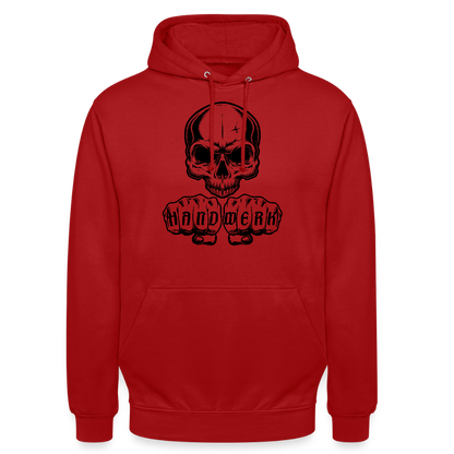 Unisex Hoodie "Skull-Handwerk" Rot Unisex Hoodie