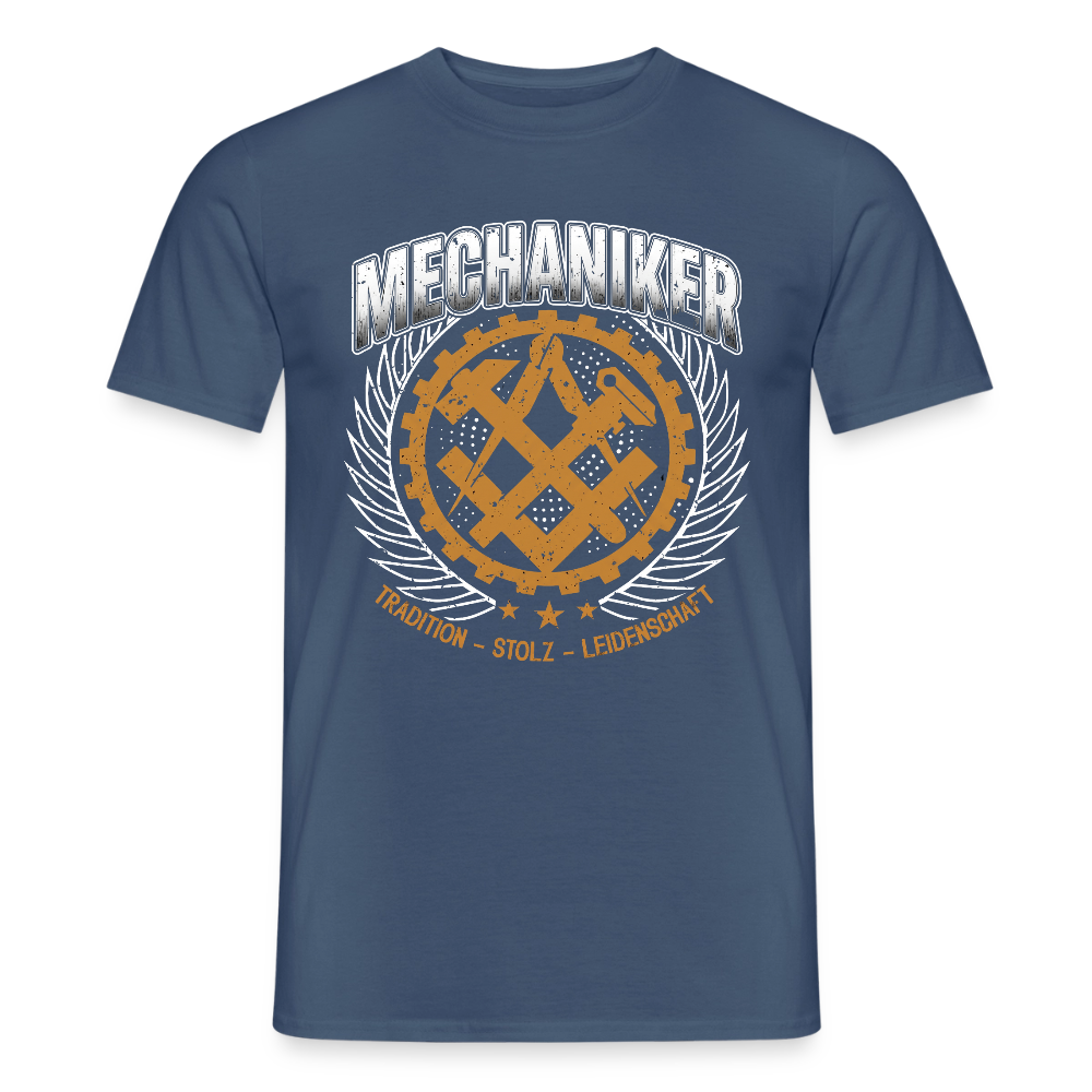 Unisex Mechaniker T-Shirt von Spreadconnect, traditionelles Design, sichtbares Druckmuster in neutralen Farben