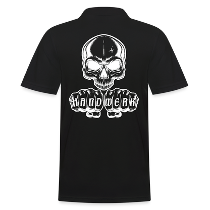 Männer Poloshirt "Skull-Handwerk" Schwarz Männer Poloshirt