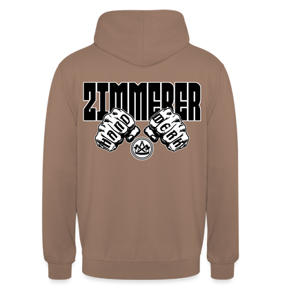 Unisex Hoodie "Zimmerer" (beidseitig bedruckt) Mokka Unisex Hoodie