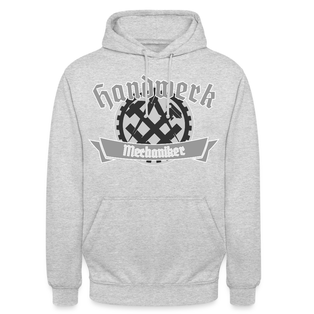 Unisex Hoodie "Mechaniker" Hellgrau meliert Unisex Hoodie