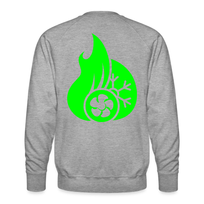 Unisex Premium Pullover "Klimatechniker" neongrün Grau meliert Männer Premium Pullover