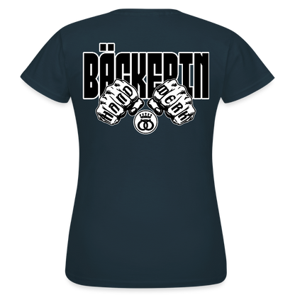 Frauen T-Shirt "Bäckerin" (beidseitig bedruckt) - Navy