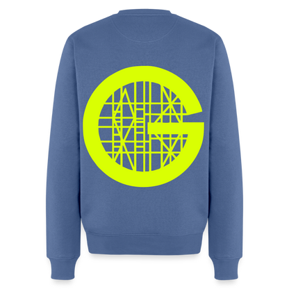 Unisex Premium Pullover "Gerüstbauer" neongelb - Taubenblau