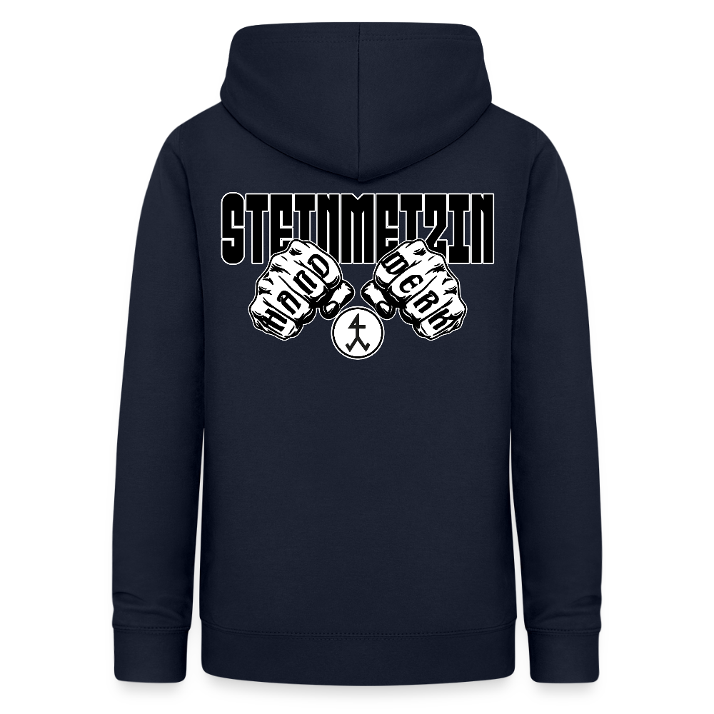 Frauen Hoodie "Steinmetzin" (beidseitig beruckt) Navy Frauen Hoodie
