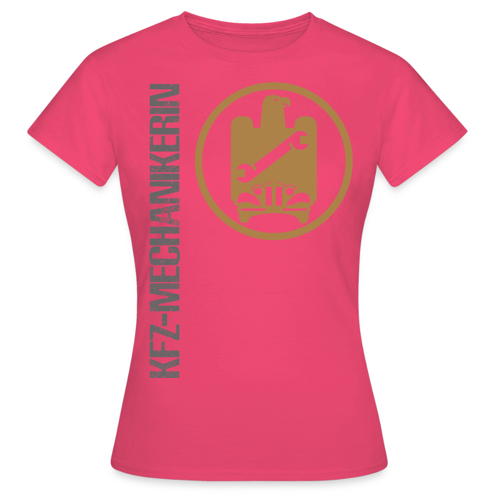 Frauen T-Shirt "KFZ-Mechanikerin" von Spreadconnect, schwarzes Shirt mit Mechanikerin-Motiv auf der Rückseite, bequem und modisch.