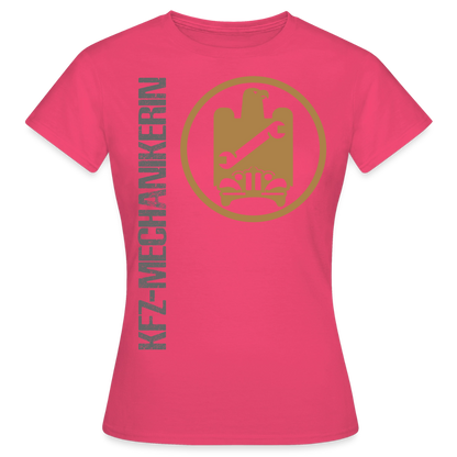 Frauen T-Shirt "KFZ-Mechanikerin" von Spreadconnect, schwarzes Shirt mit Mechanikerin-Motiv auf der Rückseite, bequem und modisch.