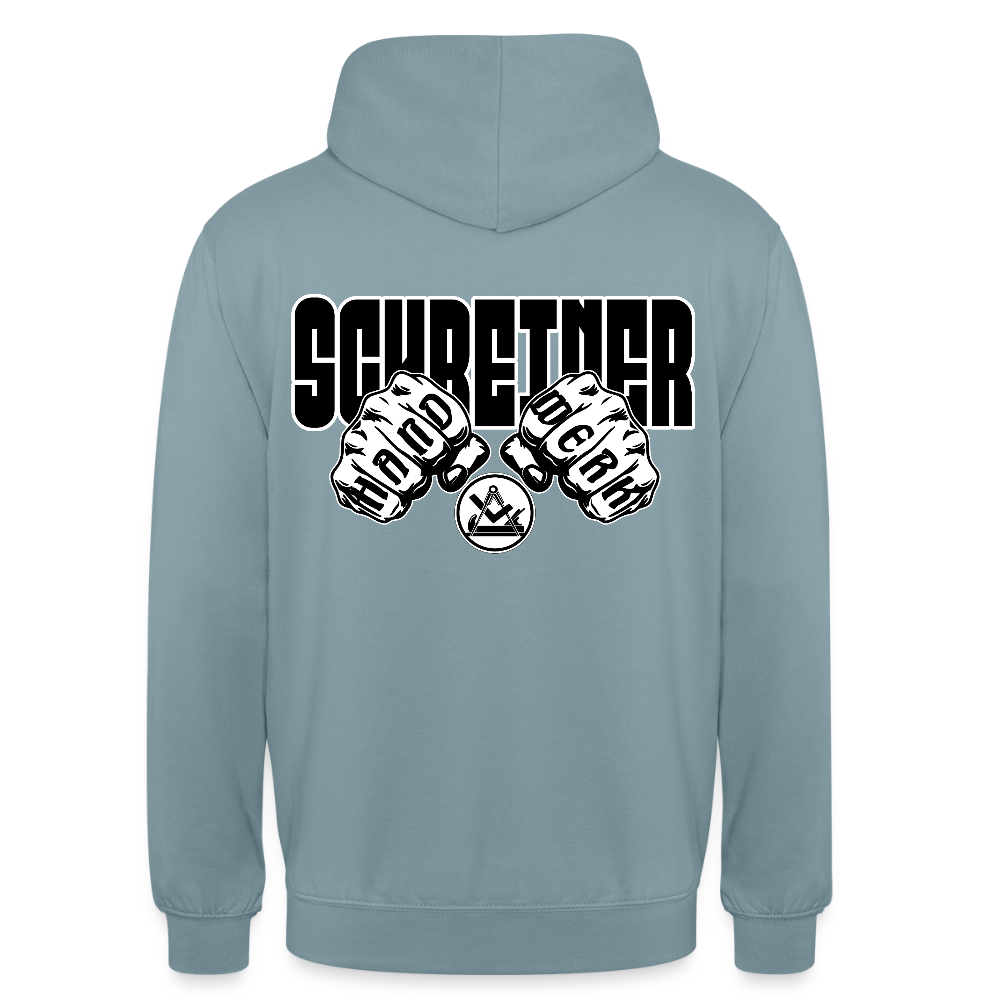 Unisex Hoodie "Schreiner" (beidseitig bedruckt) Nebelblau Unisex Hoodie