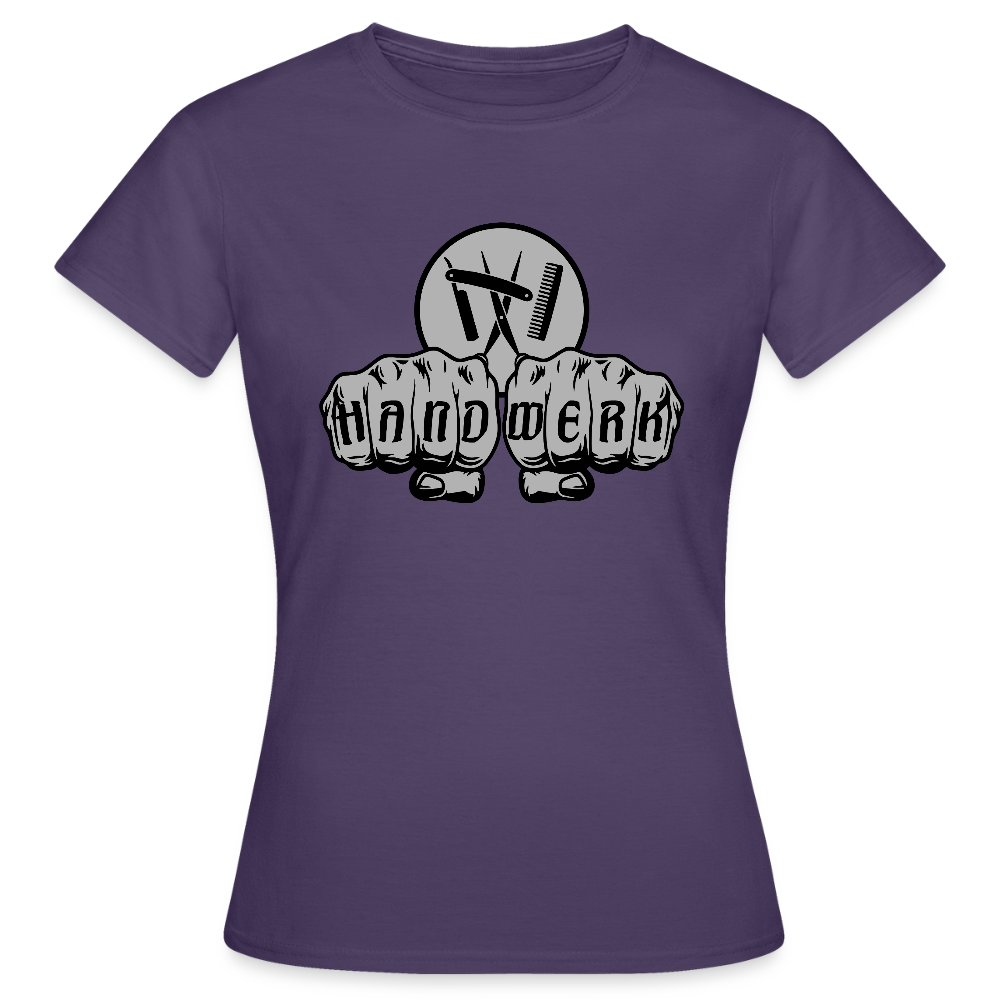Frauen T-Shirt "Friseur" Dunkellila Frauen T-Shirt