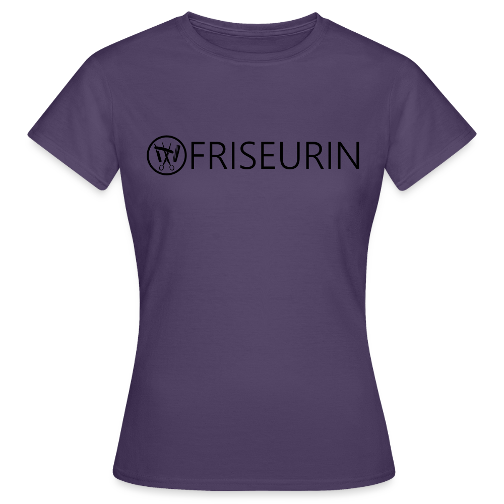 Frauen T-Shirt "Friseurin" Dunkellila Frauen T-Shirt