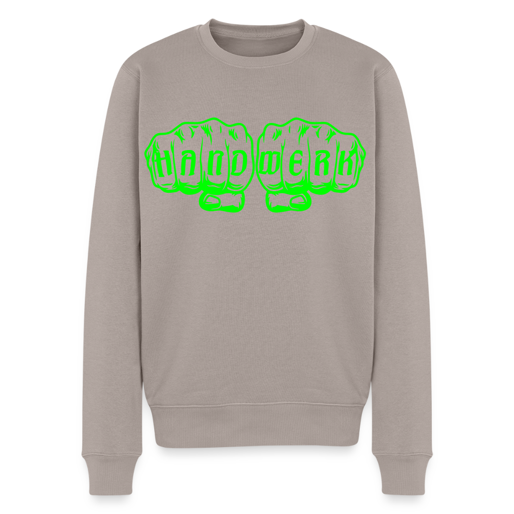 Unisex Premium Pullover "Maurer" neongrün Taupe Männer Premium Pullover