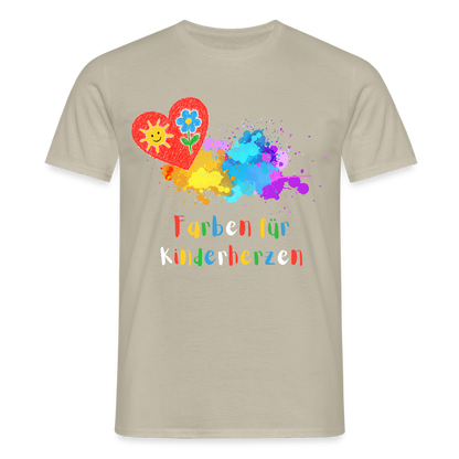 Unisex T-Shirt "Farben für Kinderherzen" Sandbeige Männer T-Shirt