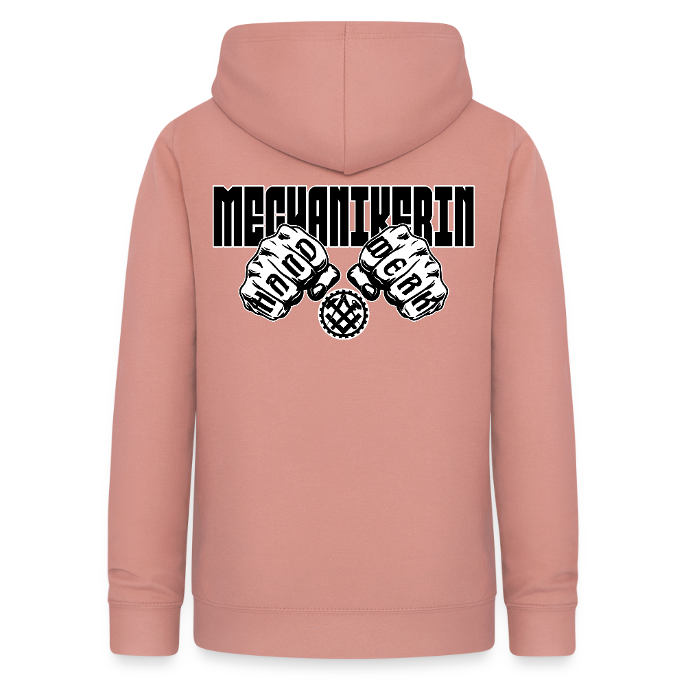 Frauen Hoodie "Mechanikerin" (beidseitig beruckt) Altrosa Frauen Hoodie