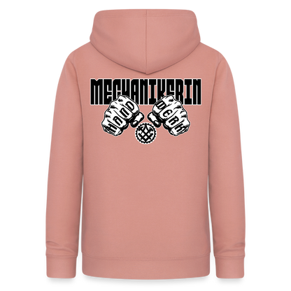 Frauen Hoodie "Mechanikerin" (beidseitig beruckt) Altrosa Frauen Hoodie