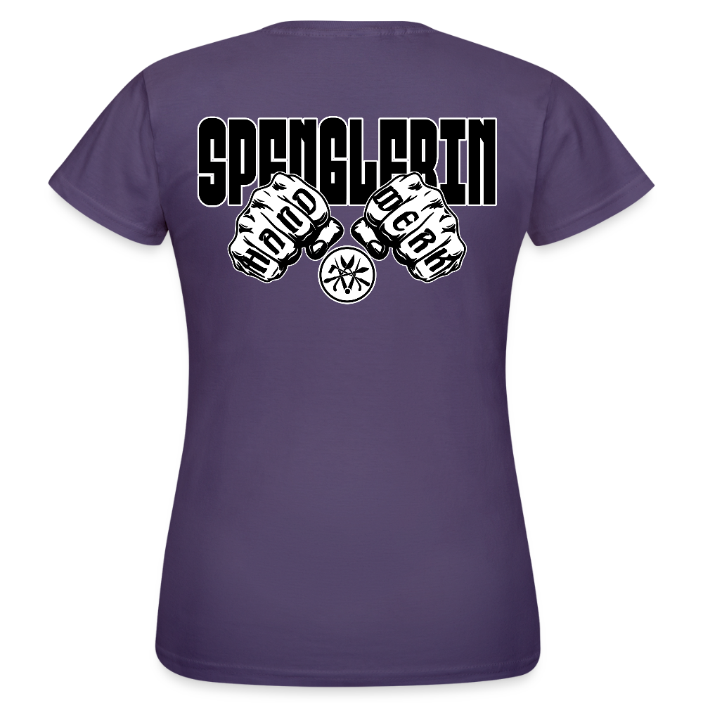 Frauen T-Shirt "Spenglerin" (beidseitig bedruckt) - Dunkellila