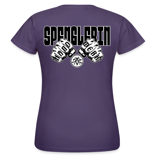 Frauen T-Shirt "Spenglerin" (beidseitig bedruckt) - Dunkellila
