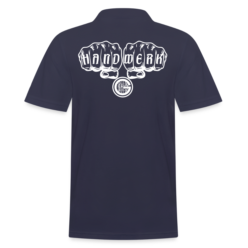 Männer Poloshirt "Gerüstbauer" (hinten bedruckt) - Navy
