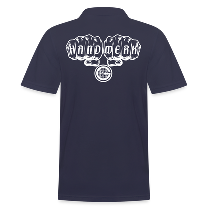 Männer Poloshirt "Gerüstbauer" (hinten bedruckt) - Navy
