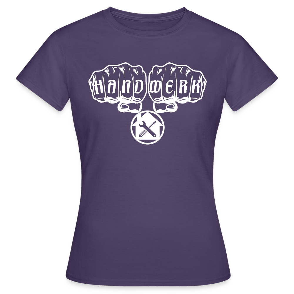 Frauen T-Shirt "Hausmeister" Dunkellila Frauen T-Shirt