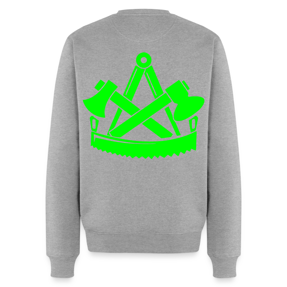 Unisex Premium Pullover "Zimmermann" neongrün Grau meliert Männer Premium Pullover