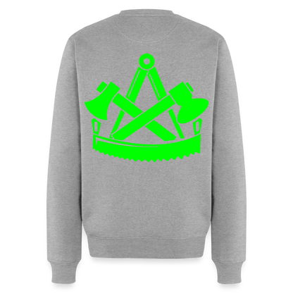 Unisex Premium Pullover "Zimmermann" neongrün Grau meliert Männer Premium Pullover