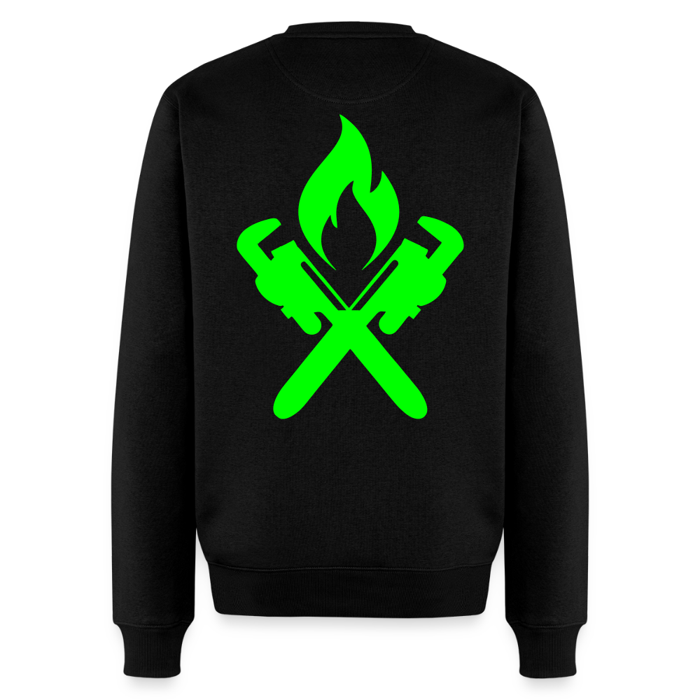 Unisex Premium Pullover "Heizungsbauer" neongrün Schwarz Männer Premium Pullover