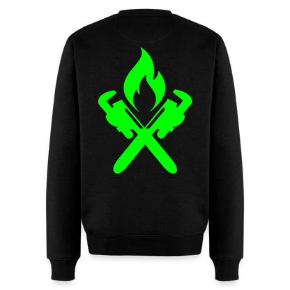 Unisex Premium Pullover "Heizungsbauer" neongrün Schwarz Männer Premium Pullover