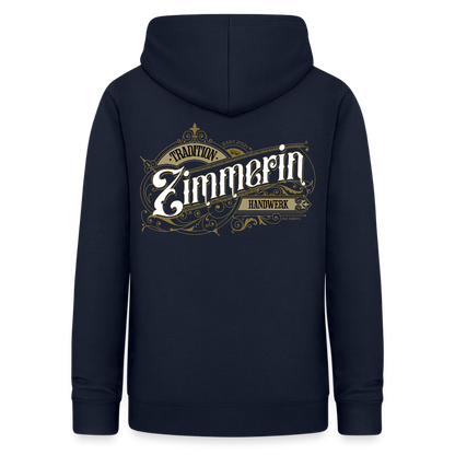 Frauen Hoodie "Zimmerin" Nostalgie Handwerk Navy Frauen Hoodie