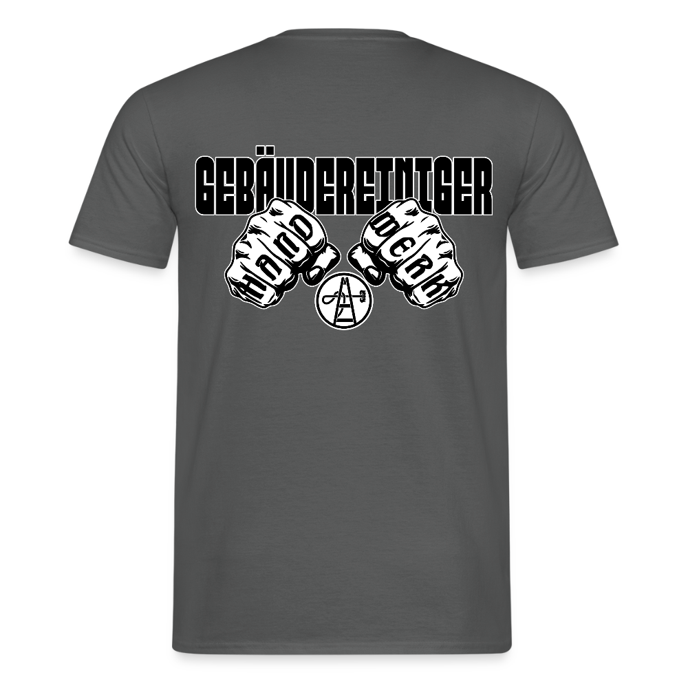 Unisex T-Shirt "Gebäudereiniger" (beidseitig bedruckt) Anthrazit Männer T-Shirt