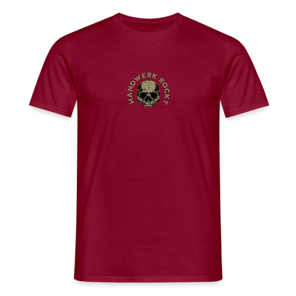 Unisex T-Shirt "Handwerk-Rockt" (beidseitig bedruckt) - Ziegelrot