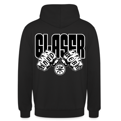Unisex Hoodie "Glaser" (beidseitig bedruckt) Schwarz Unisex Hoodie