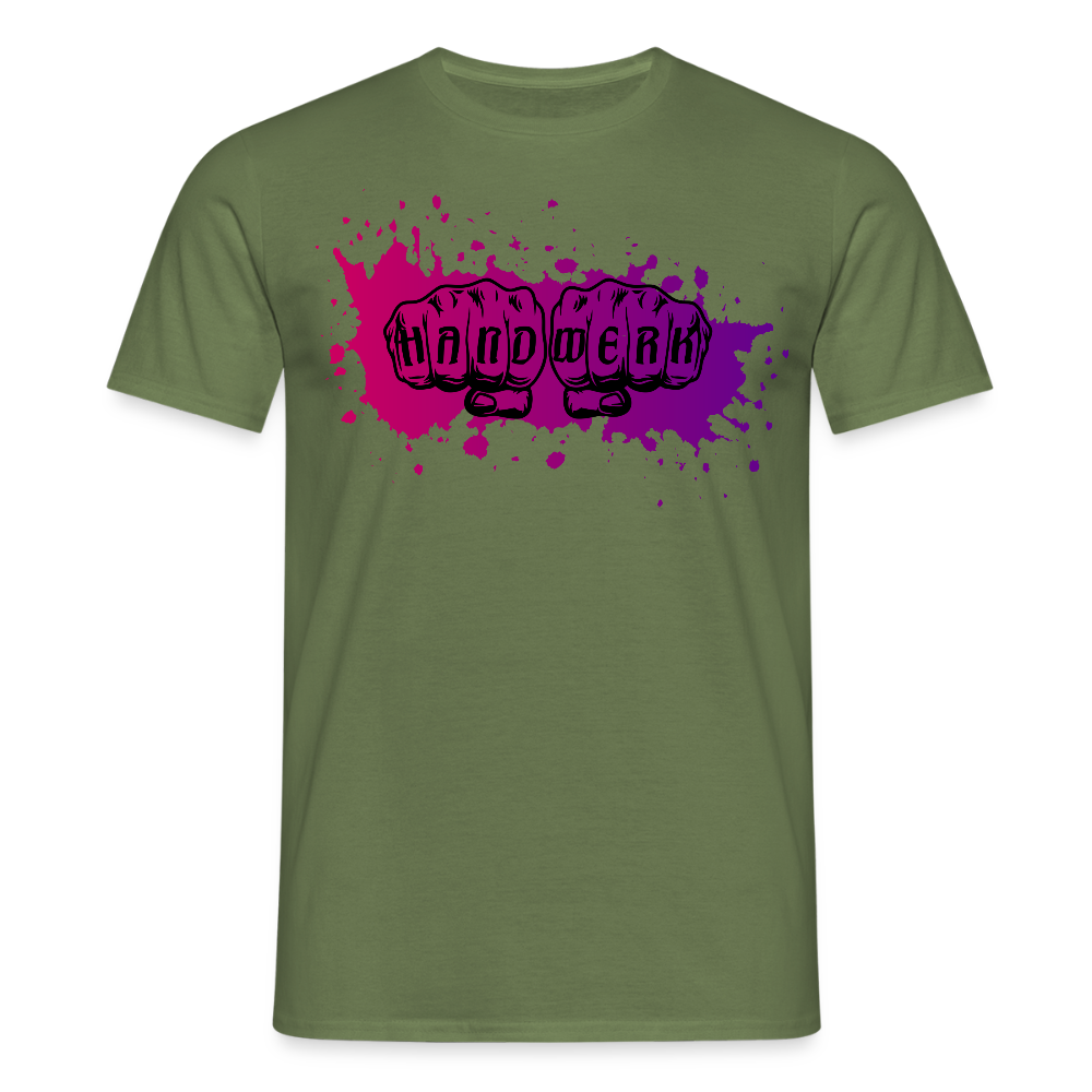 Unisex T-Shirt "Splash-Violett" Militärgrün Männer T-Shirt
