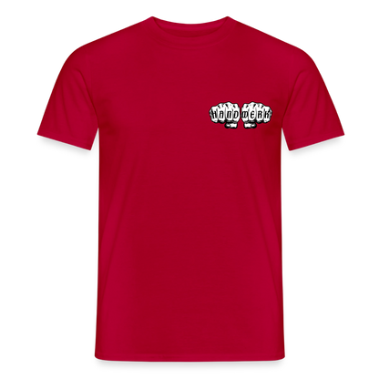 Unisex KFZ-Mechaniker T-Shirt von Spreadconnect, bequemes Männer T-Shirt mit Auto-Design auf weißem Stoff.