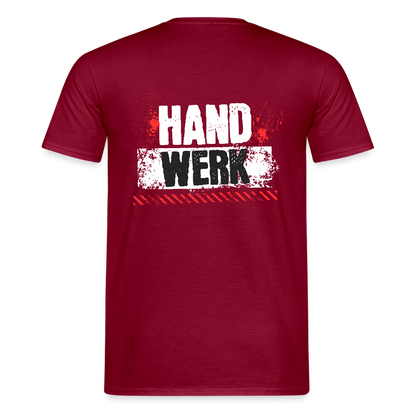 Unisex T-Shirt "Handwerk" (hinten bedruckt) Ziegelrot Männer T-Shirt