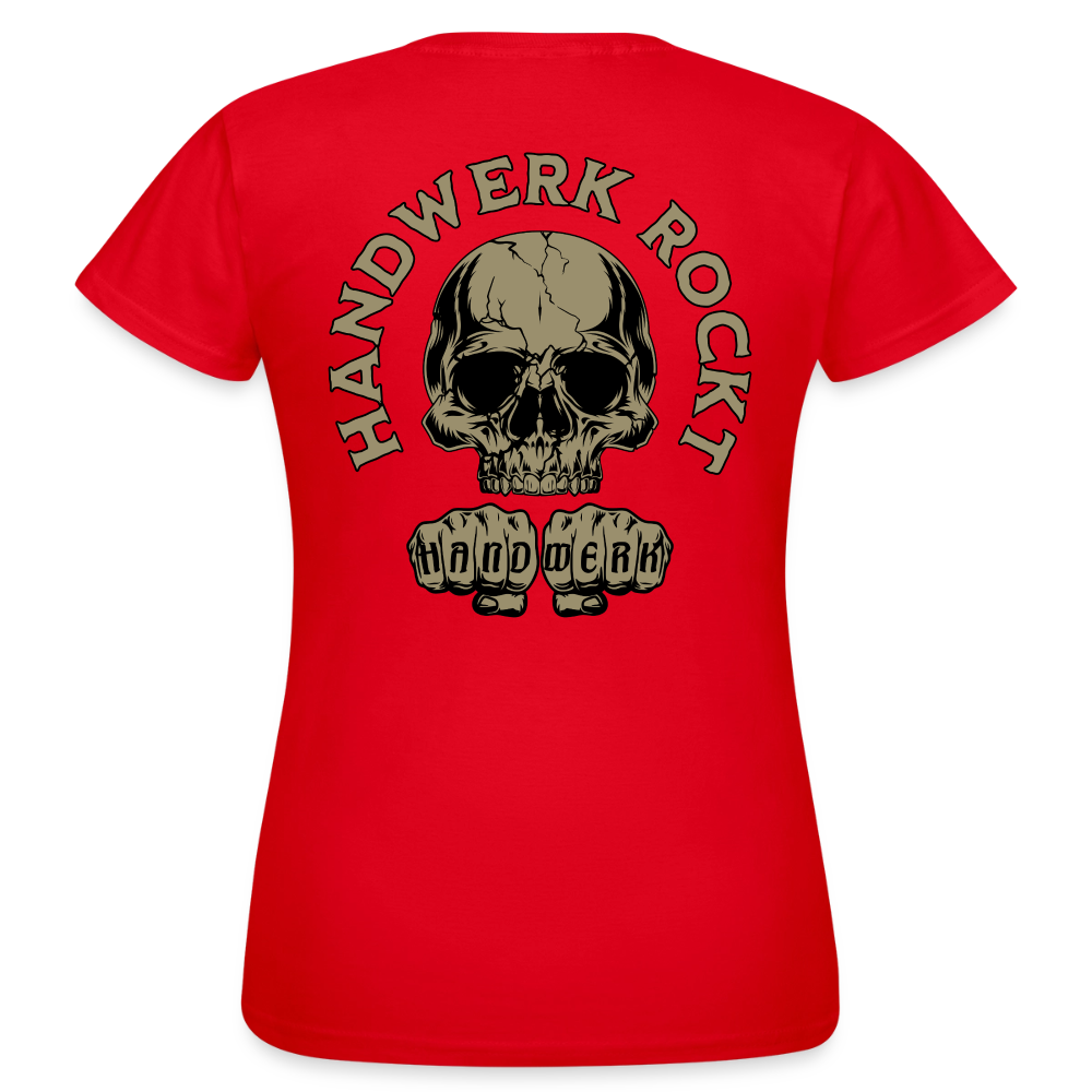 Frauen T-Shirt "Handwerk-Rockt" (beidseitig bedruckt) Rot Frauen T-Shirt {{ color }}